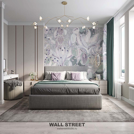 Фотообои в интерьере артикул Pattern Flower 9, ЦВЕТОЧНЫЙ ПАТТЕРН / PATTERN FLOWER, Wall street